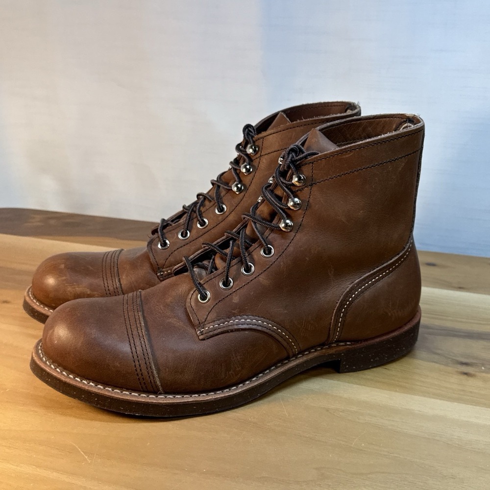 Red Wing Heritage 8111 Iron Ranger Men 9.5 D Lace-Up Cap Toe Amber Harness Boots